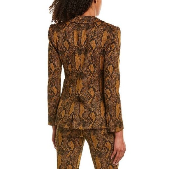 Joie Anilah Blazer Mesa Snakeskin/Python Print Copper Brown Size 0 - Picture 4 of 10